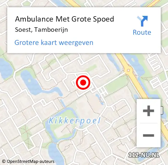 Locatie op kaart van de 112 melding: Ambulance Met Grote Spoed Naar Soest, Tamboerijn op 6 februari 2016 22:35