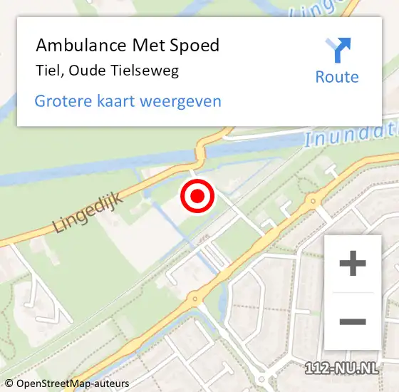 Locatie op kaart van de 112 melding: Ambulance Met Spoed Naar Tiel, Oude Tielseweg op 5 december 2013 14:56