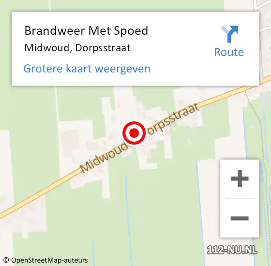 Locatie op kaart van de 112 melding: Brandweer Met Spoed Naar Midwoud, Dorpsstraat op 5 december 2013 14:58