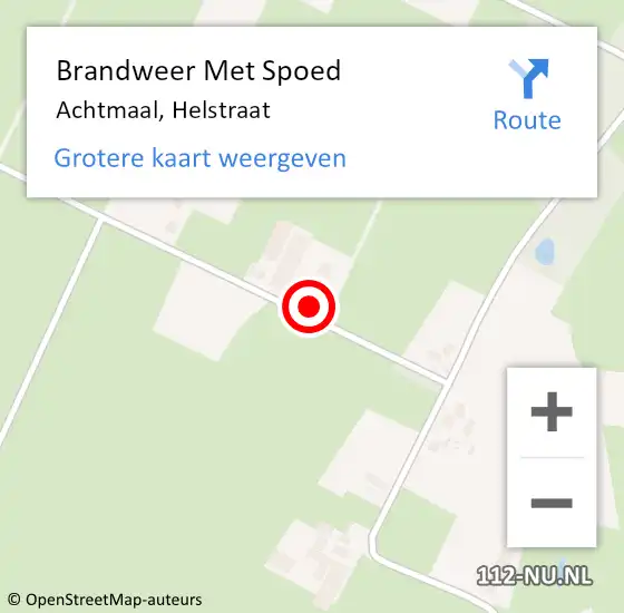 Locatie op kaart van de 112 melding: Brandweer Met Spoed Naar Achtmaal, Helstraat op 7 februari 2016 10:14