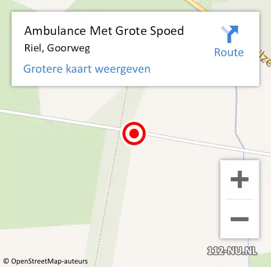 Locatie op kaart van de 112 melding: Ambulance Met Grote Spoed Naar Riel, Goorweg op 7 februari 2016 10:15