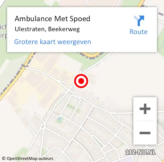 Locatie op kaart van de 112 melding: Ambulance Met Spoed Naar Ulestraten, Beekerweg op 5 september 2013 17:35