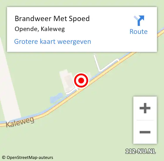 Locatie op kaart van de 112 melding: Brandweer Met Spoed Naar Opende, Kaleweg op 5 december 2013 15:16