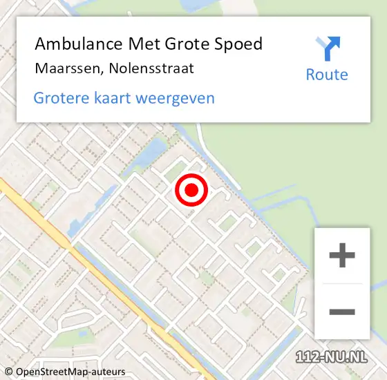 Locatie op kaart van de 112 melding: Ambulance Met Grote Spoed Naar Maarssen, Nolensstraat op 7 februari 2016 14:04