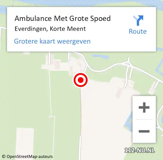 Locatie op kaart van de 112 melding: Ambulance Met Grote Spoed Naar Everdingen, Korte Meent op 7 februari 2016 14:30