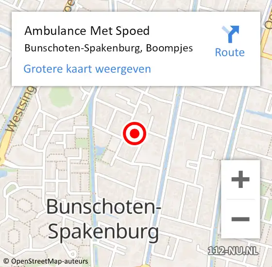 Locatie op kaart van de 112 melding: Ambulance Met Spoed Naar Bunschoten-Spakenburg, Boompjes op 7 februari 2016 15:49