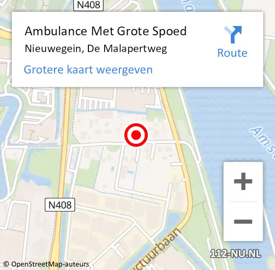 Locatie op kaart van de 112 melding: Ambulance Met Grote Spoed Naar Nieuwegein, De Malapertweg op 7 februari 2016 19:37