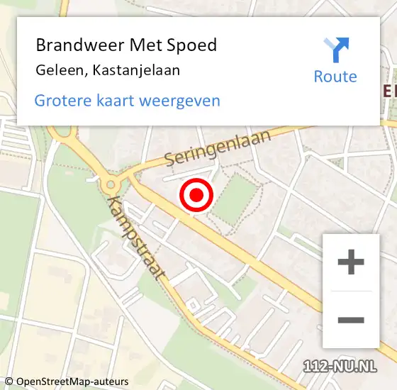 Locatie op kaart van de 112 melding: Brandweer Met Spoed Naar Geleen, Kastanjelaan op 7 februari 2016 21:07