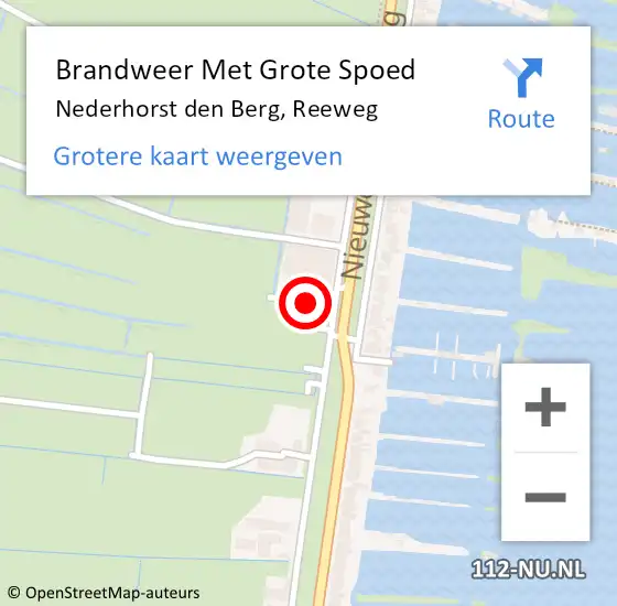 Locatie op kaart van de 112 melding: Brandweer Met Grote Spoed Naar Nederhorst den Berg, Reeweg op 7 februari 2016 21:32