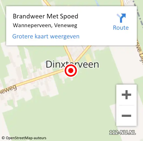 Locatie op kaart van de 112 melding: Brandweer Met Spoed Naar Wanneperveen, Veneweg op 5 december 2013 15:48