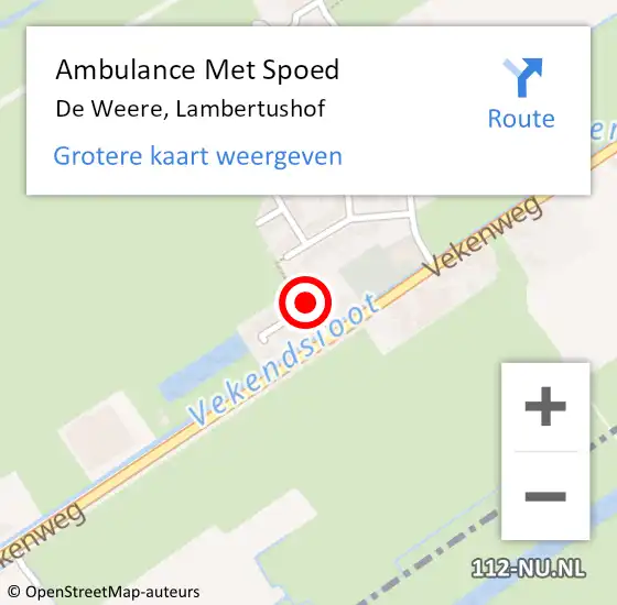 Locatie op kaart van de 112 melding: Ambulance Met Spoed Naar De Weere, Lambertushof op 8 februari 2016 05:11