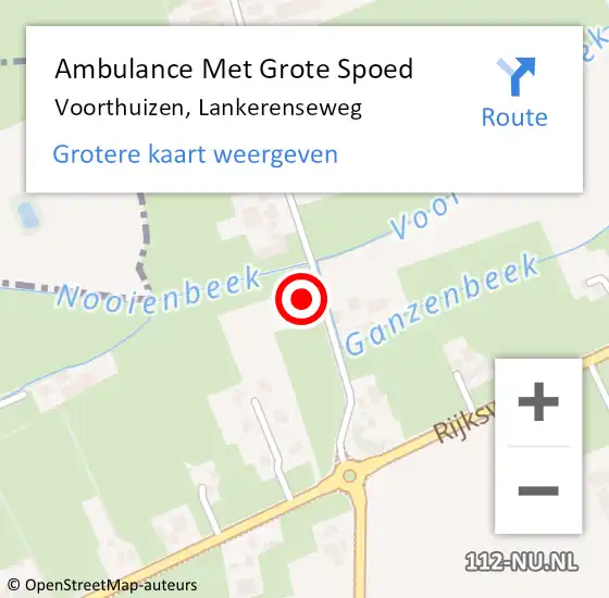 Locatie op kaart van de 112 melding: Ambulance Met Grote Spoed Naar Voorthuizen, Lankerenseweg op 8 februari 2016 10:38