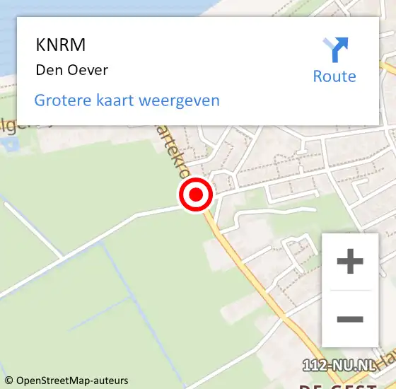 Locatie op kaart van de 112 melding: KNRM Den Oever op 8 februari 2016 11:36