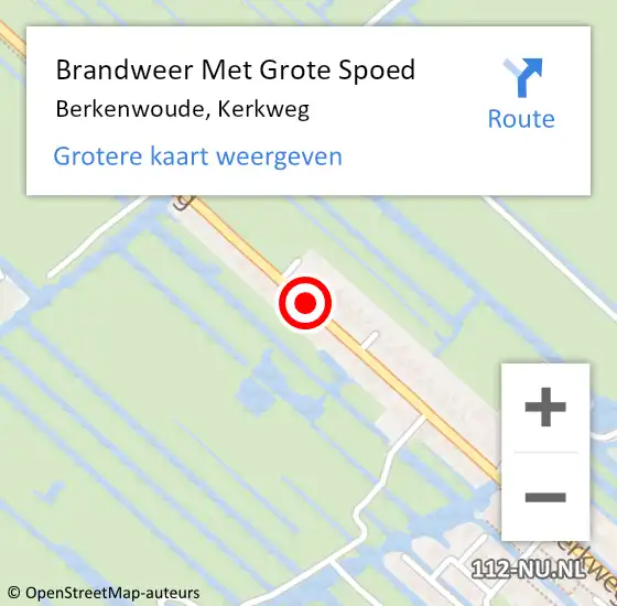 Locatie op kaart van de 112 melding: Brandweer Met Grote Spoed Naar Berkenwoude, Kerkweg op 8 februari 2016 12:57