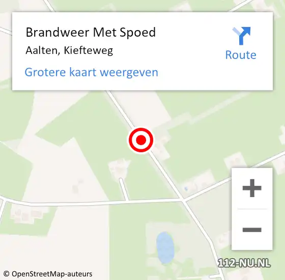 Locatie op kaart van de 112 melding: Brandweer Met Spoed Naar Aalten, Kiefteweg op 5 december 2013 16:27