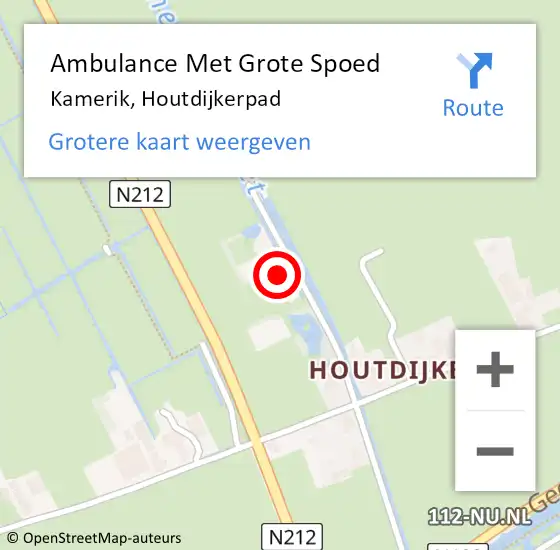 Locatie op kaart van de 112 melding: Ambulance Met Grote Spoed Naar Kamerik, Houtdijkerpad op 8 februari 2016 14:23