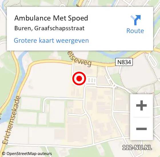 Locatie op kaart van de 112 melding: Ambulance Met Spoed Naar Buren, Graafschapsstraat op 8 februari 2016 14:53