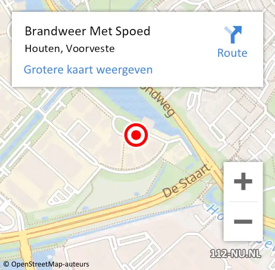 Locatie op kaart van de 112 melding: Brandweer Met Spoed Naar Houten, Voorveste op 5 december 2013 16:36