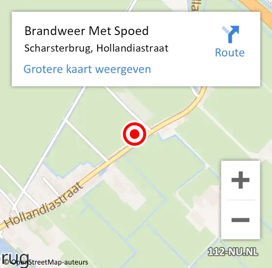 Locatie op kaart van de 112 melding: Brandweer Met Spoed Naar Scharsterbrug, Hollandiastraat op 5 december 2013 16:38