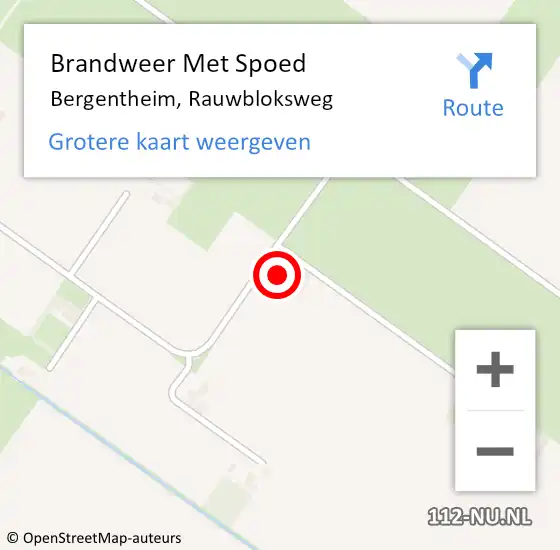 Locatie op kaart van de 112 melding: Brandweer Met Spoed Naar Bergentheim, Rauwbloksweg op 5 december 2013 16:39