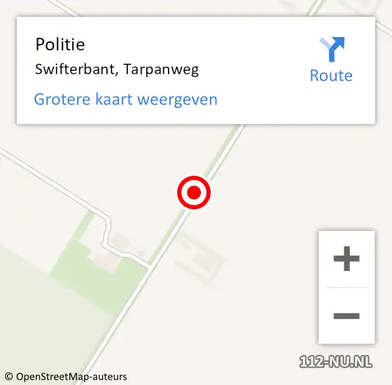 Locatie op kaart van de 112 melding: Politie Swifterbant, Tarpanweg op 8 februari 2016 17:27