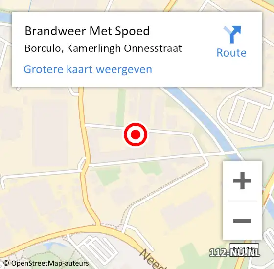 Locatie op kaart van de 112 melding: Brandweer Met Spoed Naar Borculo, Kamerlingh Onnesstraat op 8 februari 2016 17:48