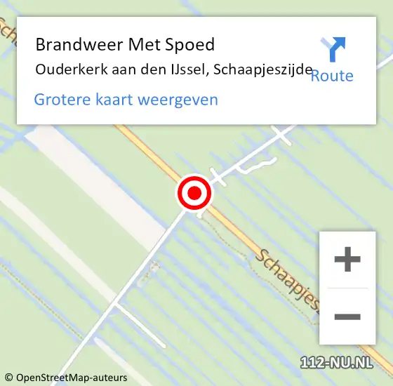 Locatie op kaart van de 112 melding: Brandweer Met Spoed Naar Ouderkerk aan den IJssel, Schaapjeszijde op 8 februari 2016 18:08