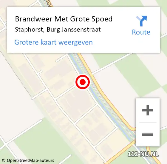 Locatie op kaart van de 112 melding: Brandweer Met Grote Spoed Naar Staphorst, Burg Janssenstraat op 8 februari 2016 18:49