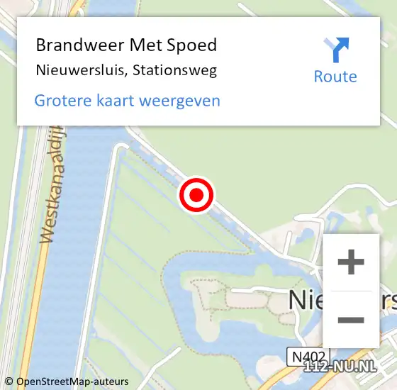 Locatie op kaart van de 112 melding: Brandweer Met Spoed Naar Nieuwersluis, Stationsweg op 8 februari 2016 20:01