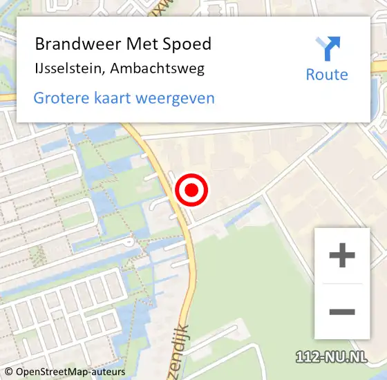 Locatie op kaart van de 112 melding: Brandweer Met Spoed Naar IJsselstein, Ambachtsweg op 8 februari 2016 20:21