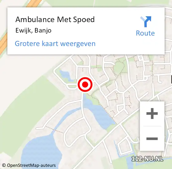 Locatie op kaart van de 112 melding: Ambulance Met Spoed Naar Ewijk, Banjo op 8 februari 2016 22:05