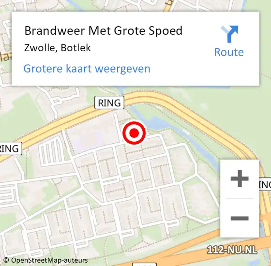 Locatie op kaart van de 112 melding: Brandweer Met Grote Spoed Naar Zwolle, Botlek op 8 februari 2016 23:08