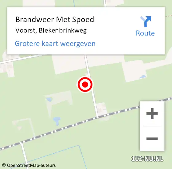 Locatie op kaart van de 112 melding: Brandweer Met Spoed Naar Voorst, Blekenbrinkweg op 5 december 2013 17:01