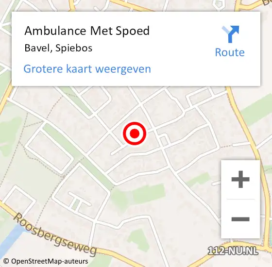 Locatie op kaart van de 112 melding: Ambulance Met Spoed Naar Bavel, Spiebos op 9 februari 2016 10:25