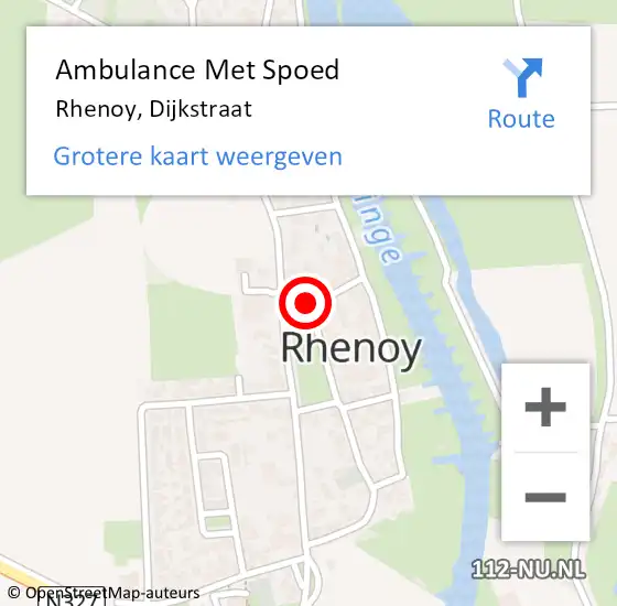 Locatie op kaart van de 112 melding: Ambulance Met Spoed Naar Rhenoy, Dijkstraat op 9 februari 2016 11:34