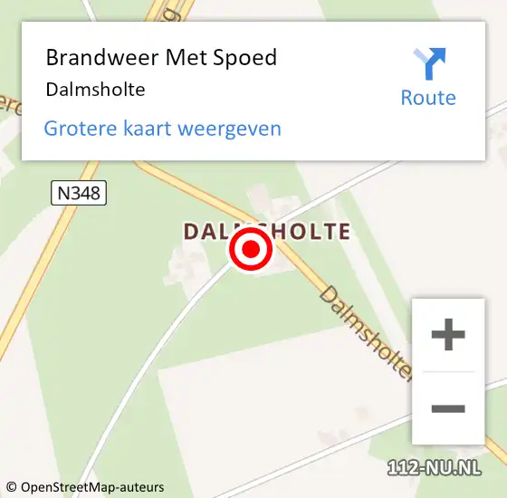 Locatie op kaart van de 112 melding: Brandweer Met Spoed Naar Dalmsholte op 5 december 2013 17:12