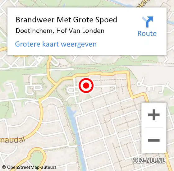 Locatie op kaart van de 112 melding: Brandweer Met Grote Spoed Naar Doetinchem, Hof Van Londen op 9 februari 2016 11:53