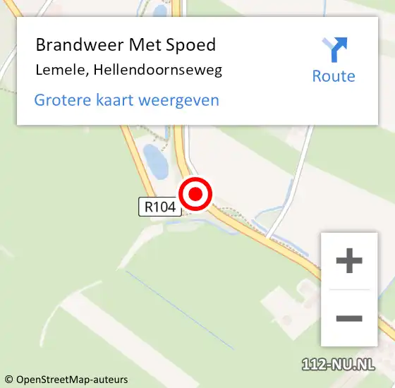 Locatie op kaart van de 112 melding: Brandweer Met Spoed Naar Lemele, Hellendoornseweg op 5 december 2013 17:14