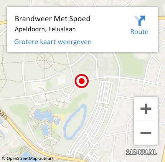 Locatie op kaart van de 112 melding: Brandweer Met Spoed Naar Apeldoorn, Felualaan op 5 december 2013 17:17