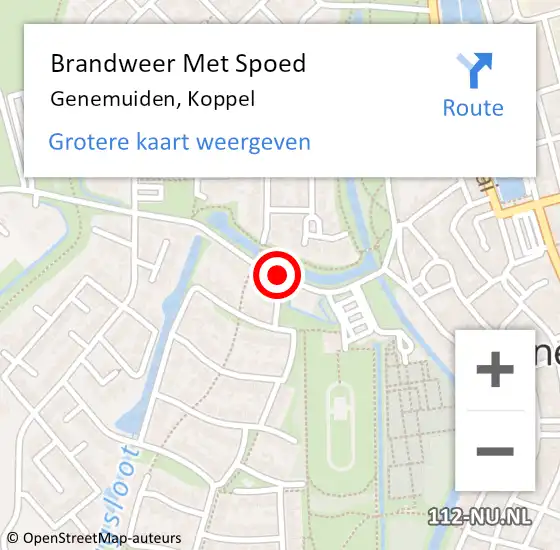 Locatie op kaart van de 112 melding: Brandweer Met Spoed Naar Genemuiden, Koppel op 5 december 2013 17:19