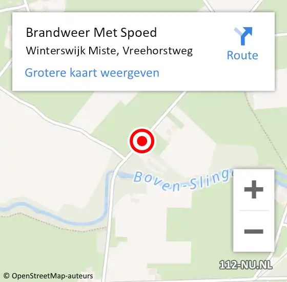 Locatie op kaart van de 112 melding: Brandweer Met Spoed Naar Winterswijk Miste, Vreehorstweg op 5 december 2013 17:23