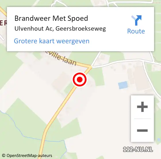 Locatie op kaart van de 112 melding: Brandweer Met Spoed Naar Ulvenhout Ac, Geersbroekseweg op 5 december 2013 17:25