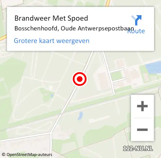 Locatie op kaart van de 112 melding: Brandweer Met Spoed Naar Bosschenhoofd, Oude Antwerpsepostbaan op 9 februari 2016 17:44