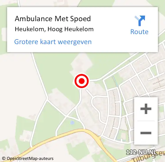 Locatie op kaart van de 112 melding: Ambulance Met Spoed Naar Heukelom, Hoog Heukelom op 9 februari 2016 18:47