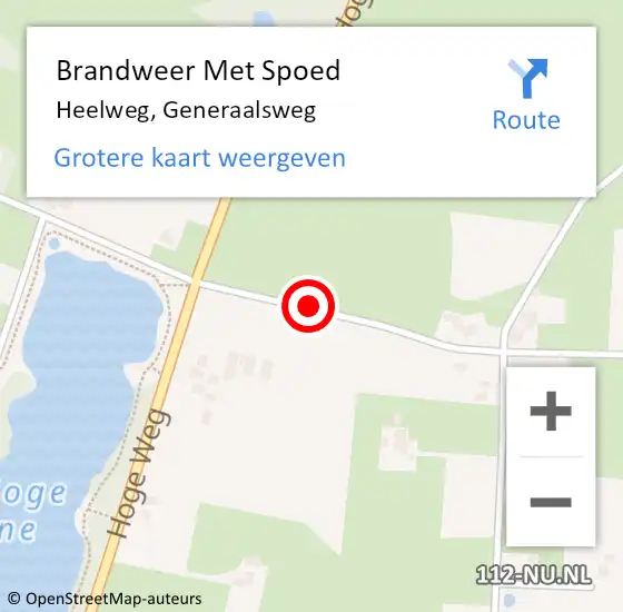 Locatie op kaart van de 112 melding: Brandweer Met Spoed Naar Heelweg, Generaalsweg op 5 december 2013 17:31