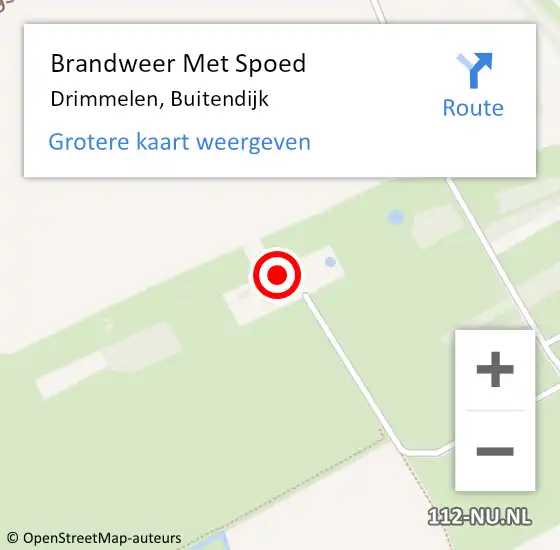 Locatie op kaart van de 112 melding: Brandweer Met Spoed Naar Drimmelen, Buitendijk op 5 december 2013 17:32