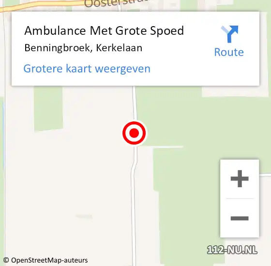 Locatie op kaart van de 112 melding: Ambulance Met Grote Spoed Naar Benningbroek, Kerkelaan op 9 februari 2016 21:03