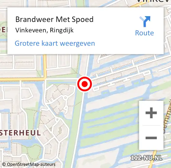 Locatie op kaart van de 112 melding: Brandweer Met Spoed Naar Vinkeveen, Ringdijk op 9 februari 2016 21:45