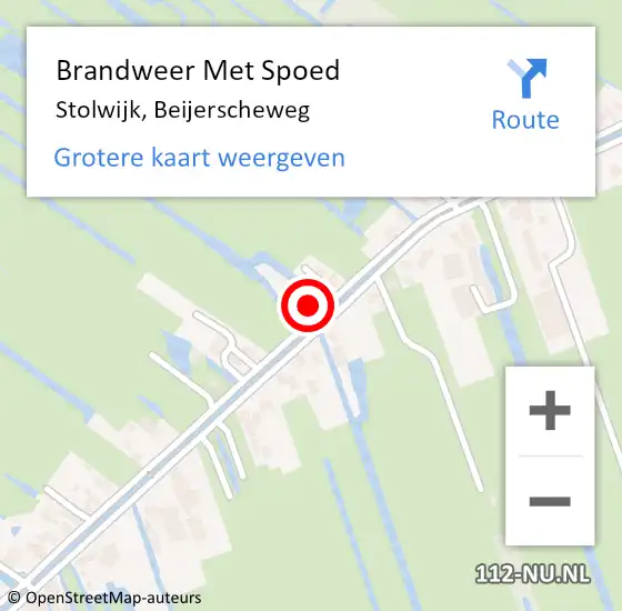 Locatie op kaart van de 112 melding: Brandweer Met Spoed Naar Stolwijk, Beijerscheweg op 5 december 2013 17:38