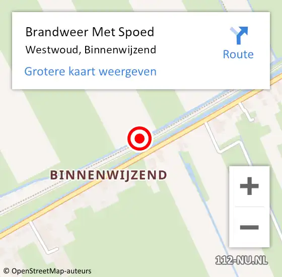 Locatie op kaart van de 112 melding: Brandweer Met Spoed Naar Westwoud, Binnenwijzend op 5 december 2013 17:44